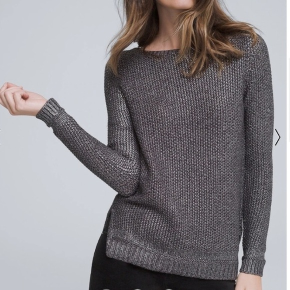 White House Black Market Sweaters - NWOT metallic knit sweater by White House Black Market, size S. Exquisite detail